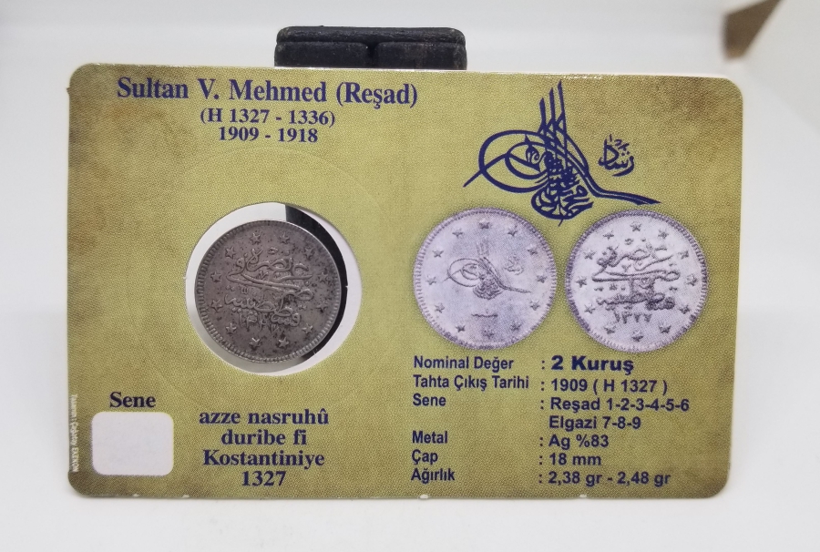 SULTAN MEHMET REŞAD HAN DÖNEMİ KOLEKSİYONLUK GÜMÜŞ 2 KURUŞ MECİDİYE