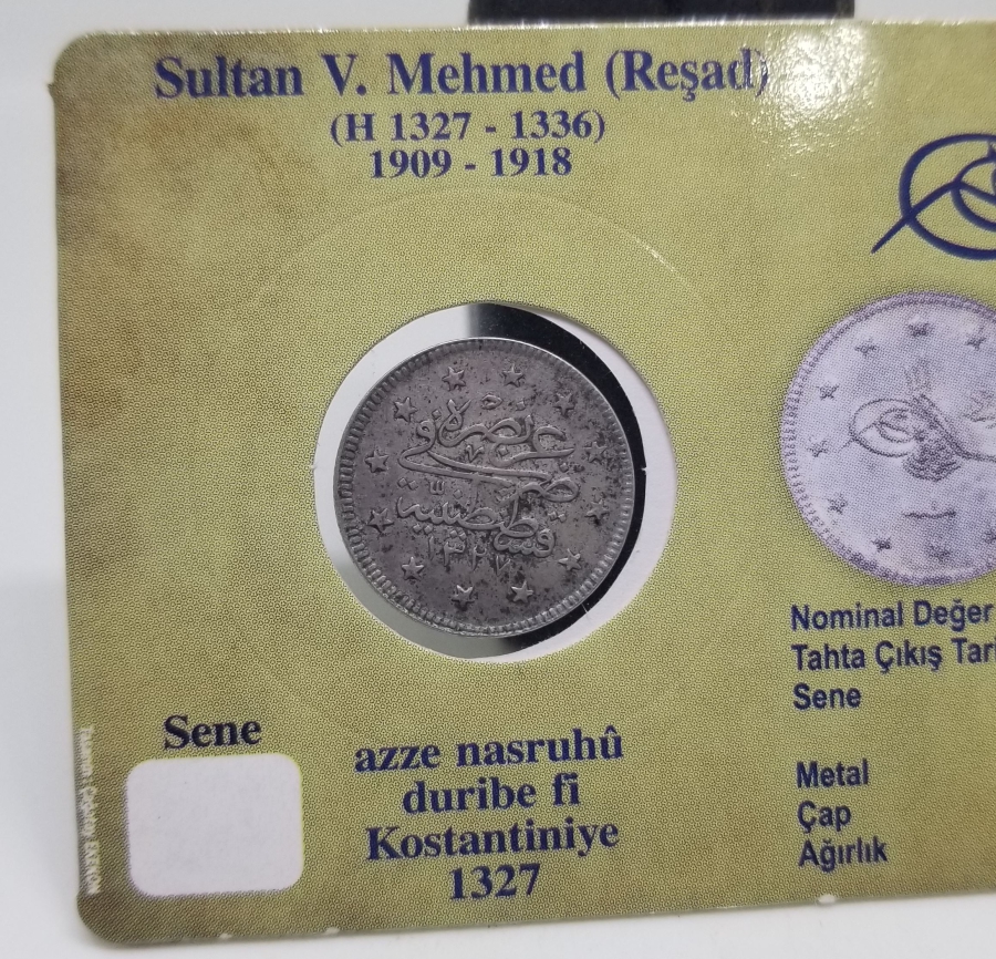 SULTAN MEHMET REŞAD HAN DÖNEMİ KOLEKSİYONLUK GÜMÜŞ 2 KURUŞ MECİDİYE