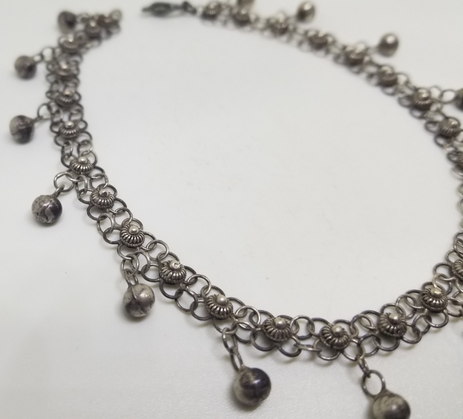 EL YAPIMI ANTİKA GÜMÜŞ HALHAL