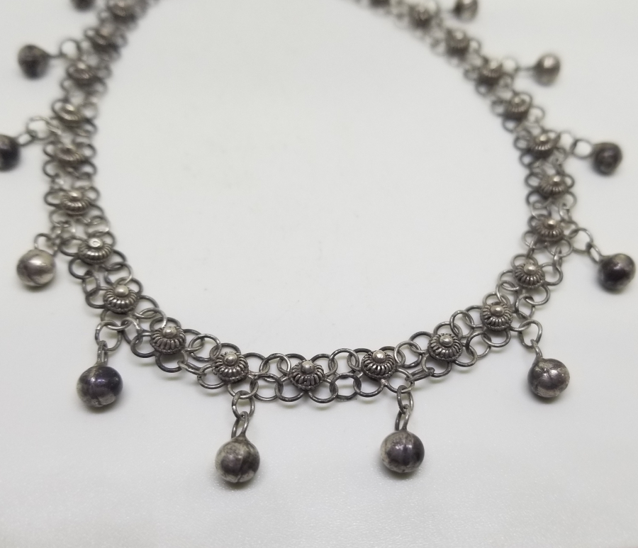 EL YAPIMI ANTİKA GÜMÜŞ HALHAL