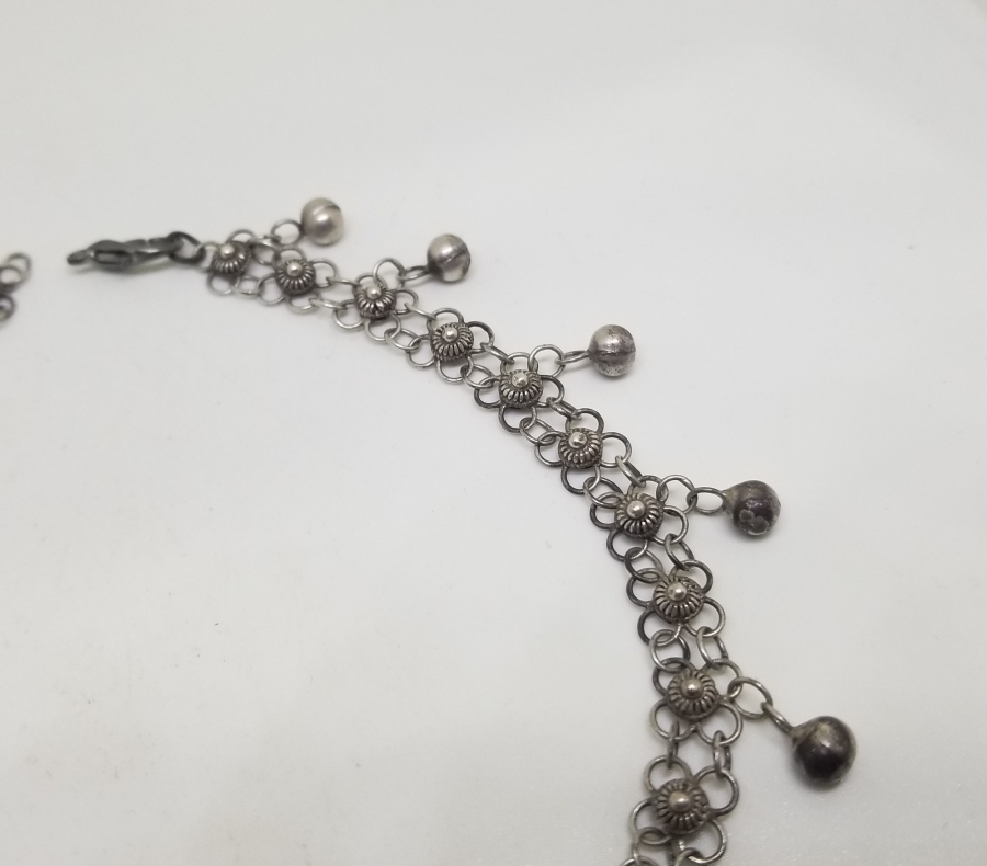 EL YAPIMI ANTİKA GÜMÜŞ HALHAL