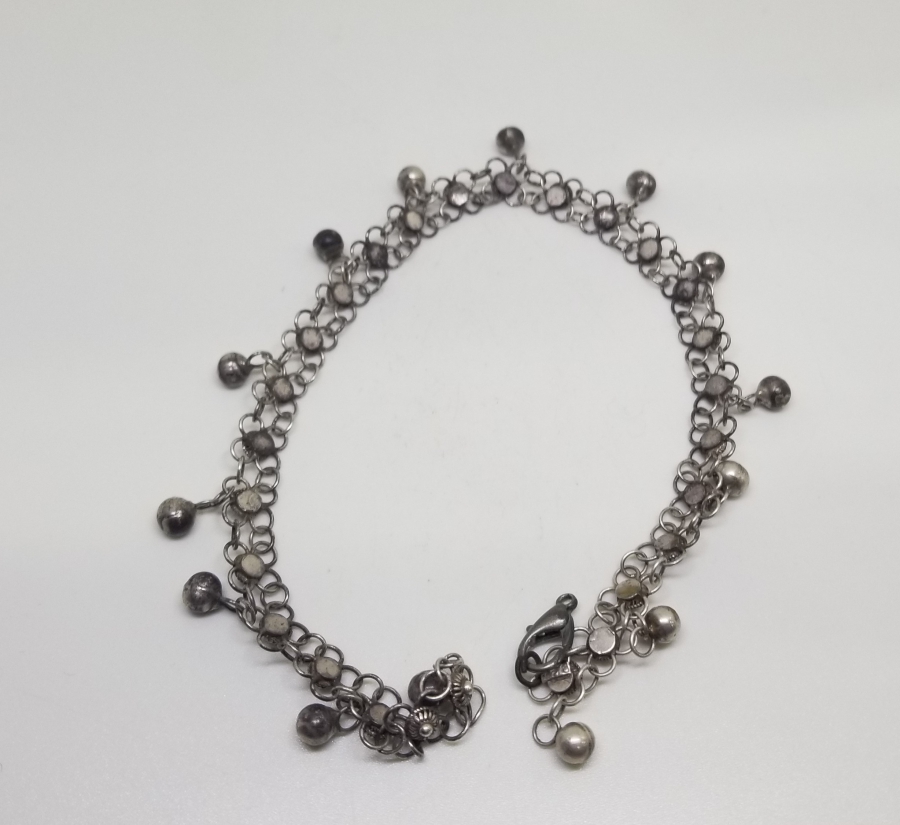 EL YAPIMI ANTİKA GÜMÜŞ HALHAL