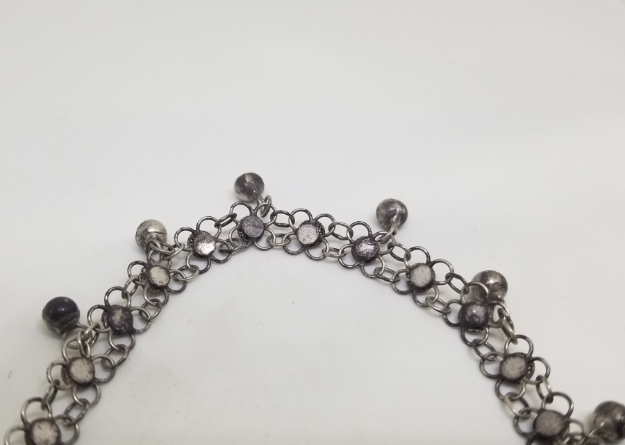 EL YAPIMI ANTİKA GÜMÜŞ HALHAL