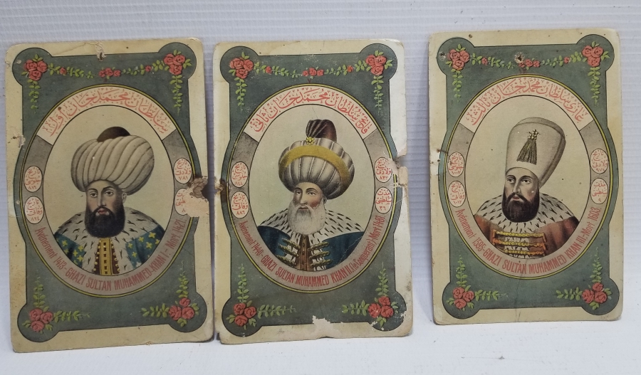 ÜZERLERİ OSMANLICA YAZILI MAX FRUCHTERMANN EDİTÖRLÜ NADİR OSMANLI PADİŞAHLARI SERİSİ KARTPOSTALLAR