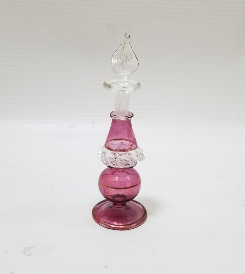 ÜZERİ ALTIN VERMEYLİ ANTİKA KOKU ŞİŞESİ - PARFÜM ŞİŞESİ