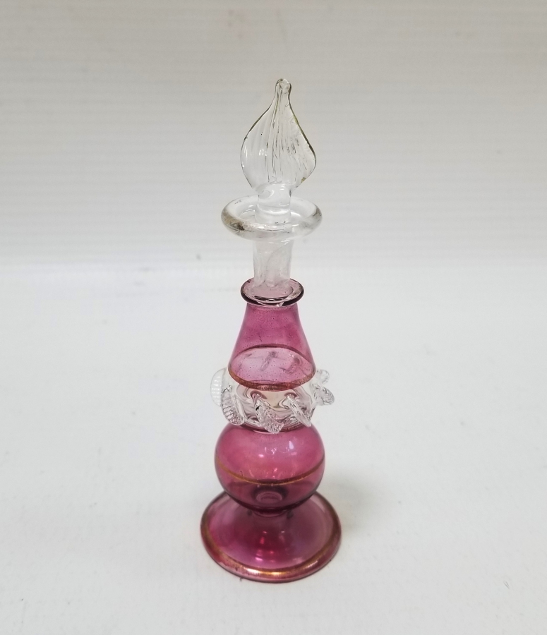 ÜZERİ ALTIN VERMEYLİ ANTİKA KOKU ŞİŞESİ - PARFÜM ŞİŞESİ