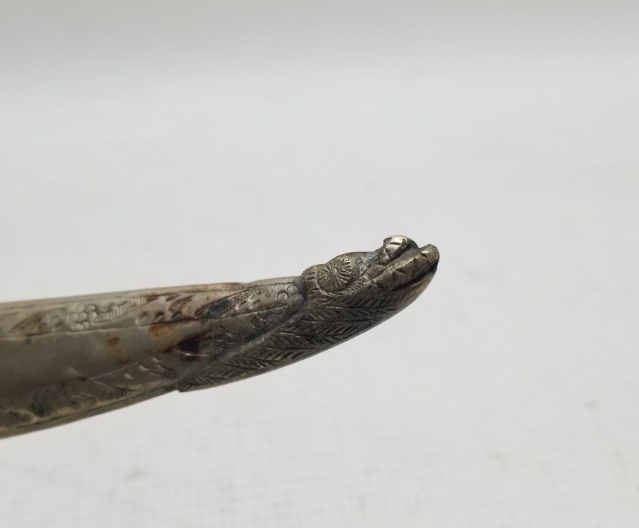 OSMANLI DÖNEMİ ORİJİNAL KININDA KARABALIK FİGÜRLÜ YENİÇERİ AĞA KUŞAK KAMASI