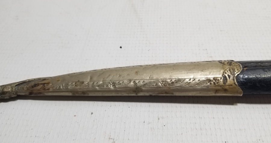 OSMANLI DÖNEMİ ORİJİNAL KININDA KARABALIK FİGÜRLÜ YENİÇERİ AĞA KUŞAK KAMASI