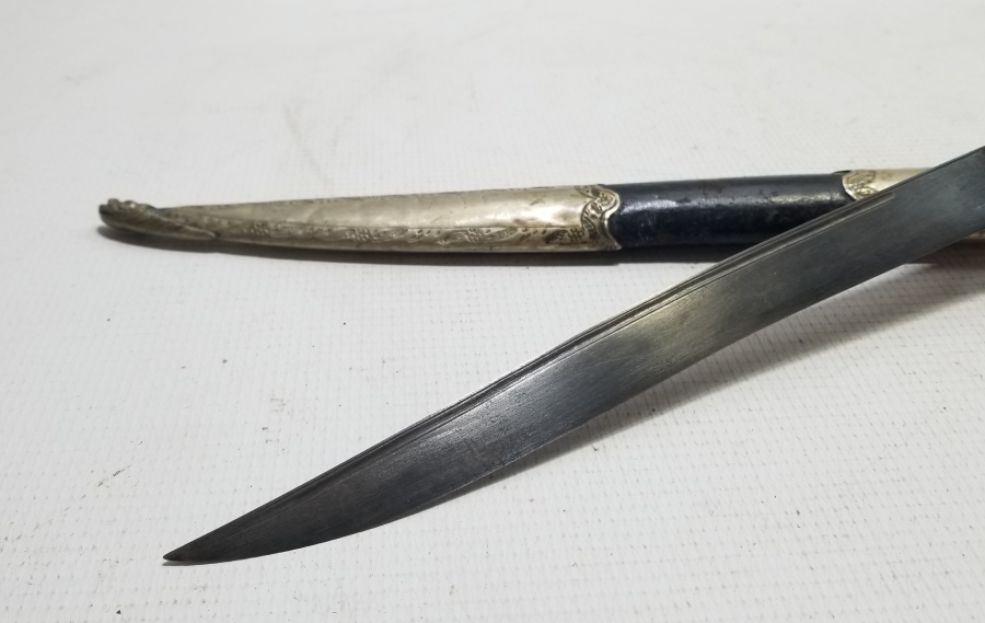 OSMANLI DÖNEMİ ORİJİNAL KININDA KARABALIK FİGÜRLÜ YENİÇERİ AĞA KUŞAK KAMASI