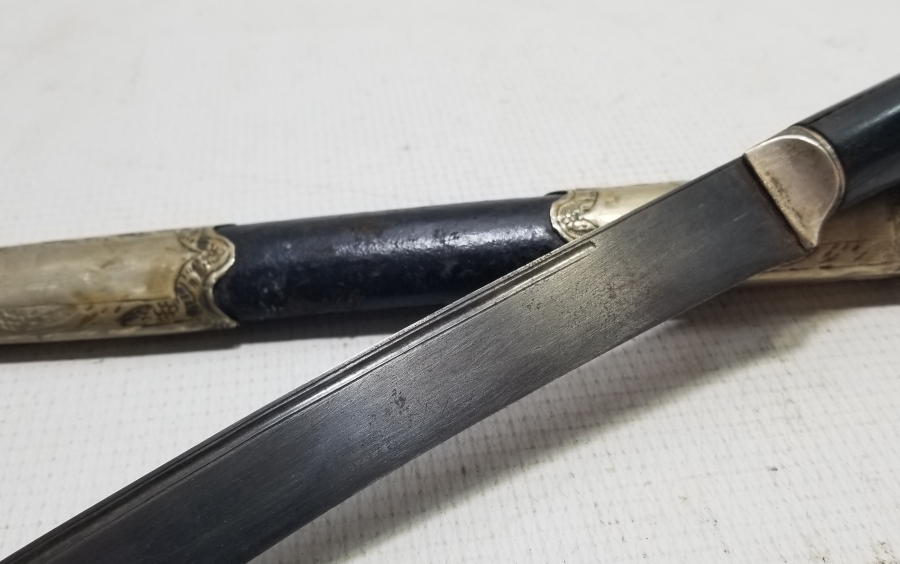 OSMANLI DÖNEMİ ORİJİNAL KININDA KARABALIK FİGÜRLÜ YENİÇERİ AĞA KUŞAK KAMASI