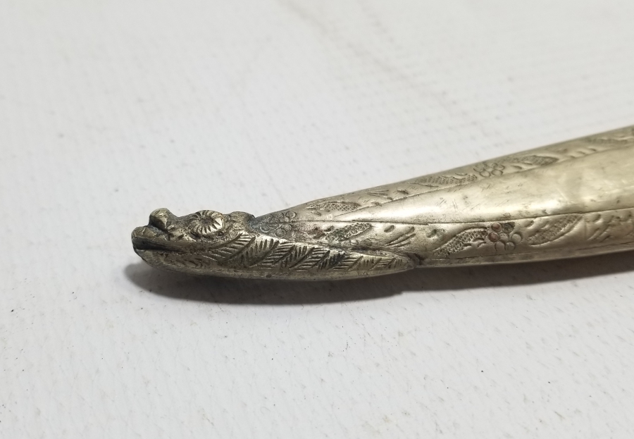 OSMANLI DÖNEMİ ORİJİNAL KININDA KARABALIK FİGÜRLÜ YENİÇERİ AĞA KUŞAK KAMASI