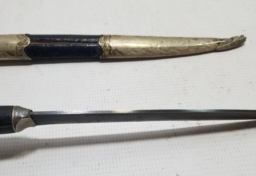 OSMANLI DÖNEMİ ORİJİNAL KININDA KARABALIK FİGÜRLÜ YENİÇERİ AĞA KUŞAK KAMASI