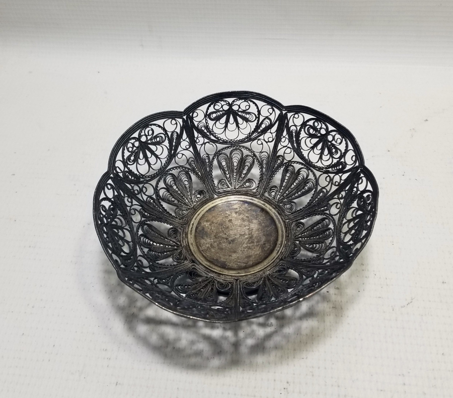 TELKARİ İŞÇİLİKLİ EL YAPIMI ALTI DAMGALI NADİR GÜMÜŞ RUS MİNİ JARDİNYER