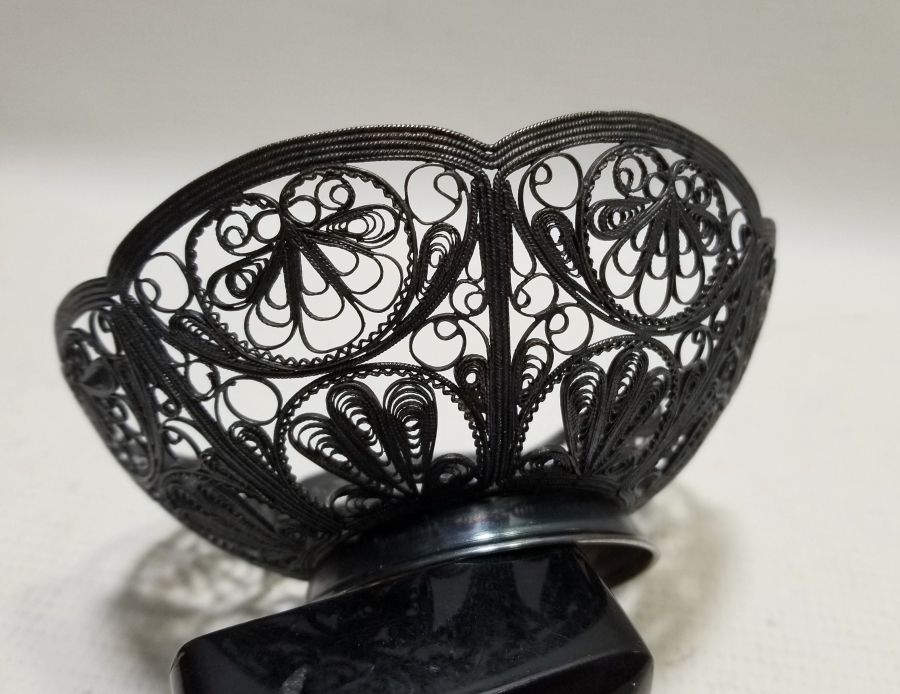 TELKARİ İŞÇİLİKLİ EL YAPIMI ALTI DAMGALI NADİR GÜMÜŞ RUS MİNİ JARDİNYER