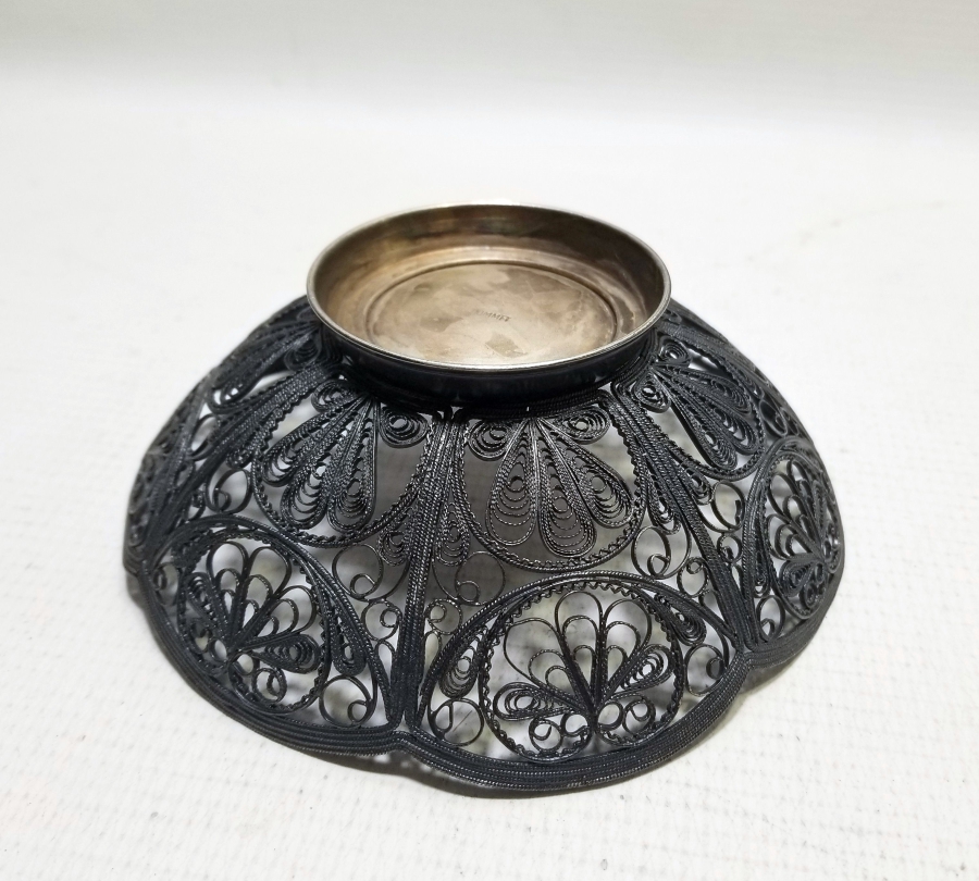 TELKARİ İŞÇİLİKLİ EL YAPIMI ALTI DAMGALI NADİR GÜMÜŞ RUS MİNİ JARDİNYER