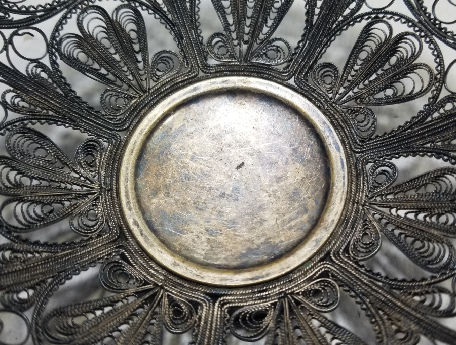 TELKARİ İŞÇİLİKLİ EL YAPIMI ALTI DAMGALI NADİR GÜMÜŞ RUS MİNİ JARDİNYER