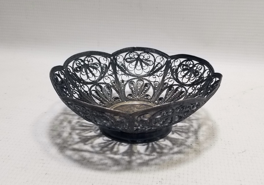 TELKARİ İŞÇİLİKLİ EL YAPIMI ALTI DAMGALI NADİR GÜMÜŞ RUS MİNİ JARDİNYER