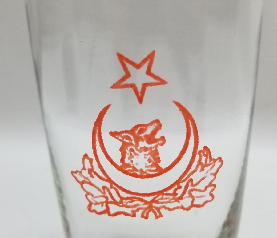 CUMHURİYET BAŞLARI ÇOK NADİR ÜZERİ BOZKURT VE AY YILDIZLI BARDAK