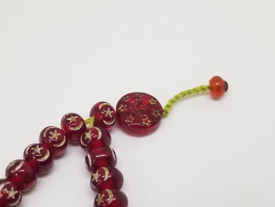 ÜZERİ AY YILDIZ FİGÜRLÜ HAC HATIRASI ANTİKA TESPİH