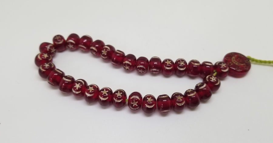 ÜZERİ AY YILDIZ FİGÜRLÜ HAC HATIRASI ANTİKA TESPİH