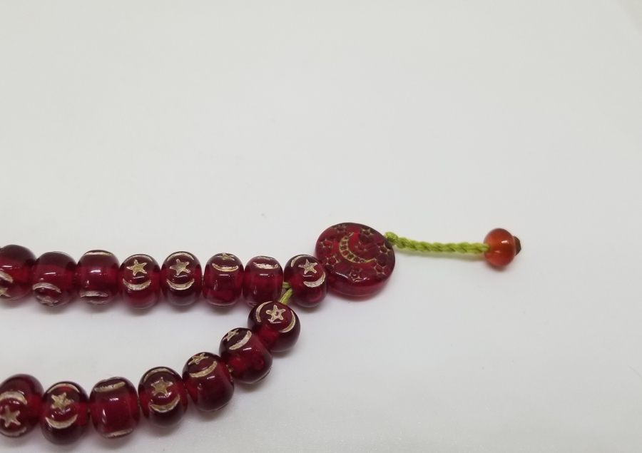 ÜZERİ AY YILDIZ FİGÜRLÜ HAC HATIRASI ANTİKA TESPİH