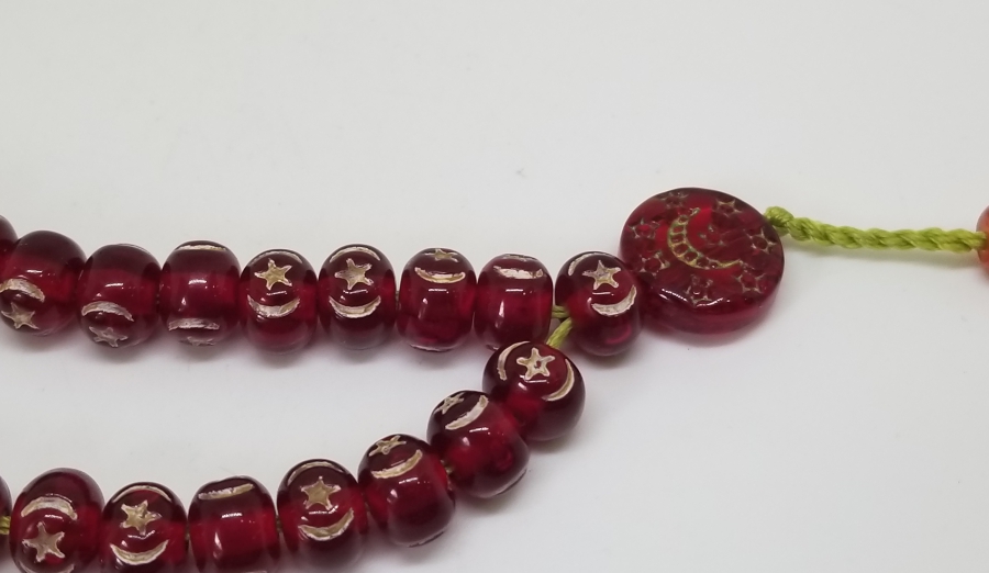 ÜZERİ AY YILDIZ FİGÜRLÜ HAC HATIRASI ANTİKA TESPİH