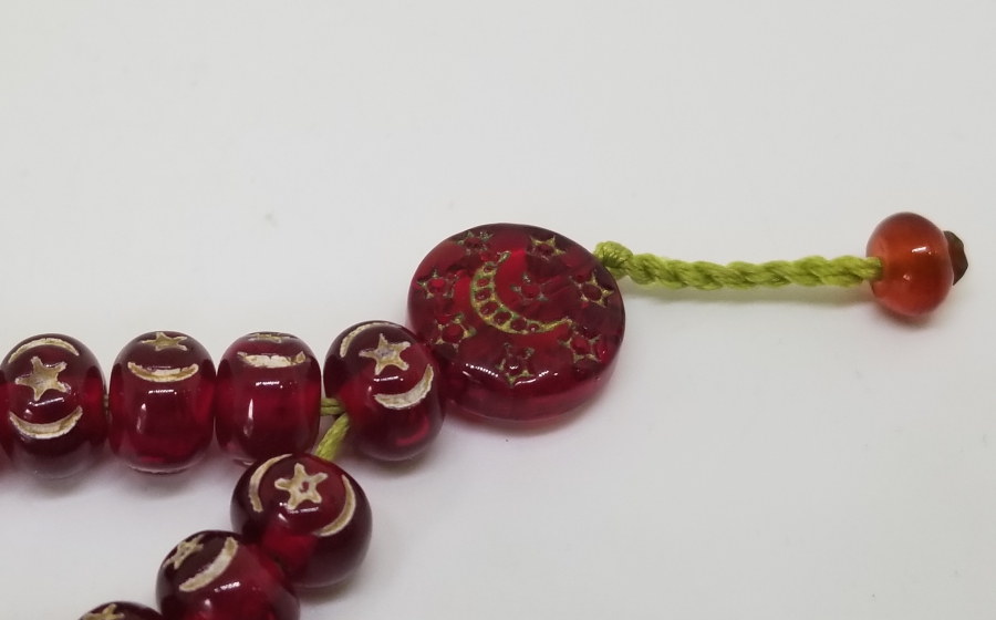 ÜZERİ AY YILDIZ FİGÜRLÜ HAC HATIRASI ANTİKA TESPİH