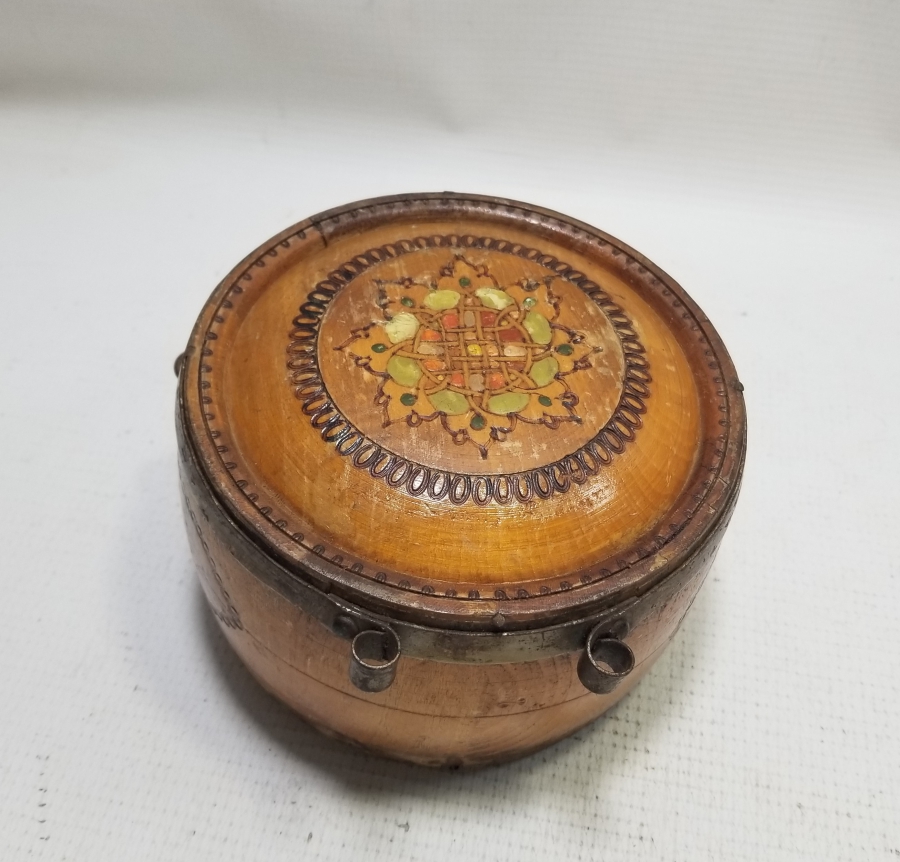 ANTİKA DEKORATİF AHŞAP DEVE MATARASI