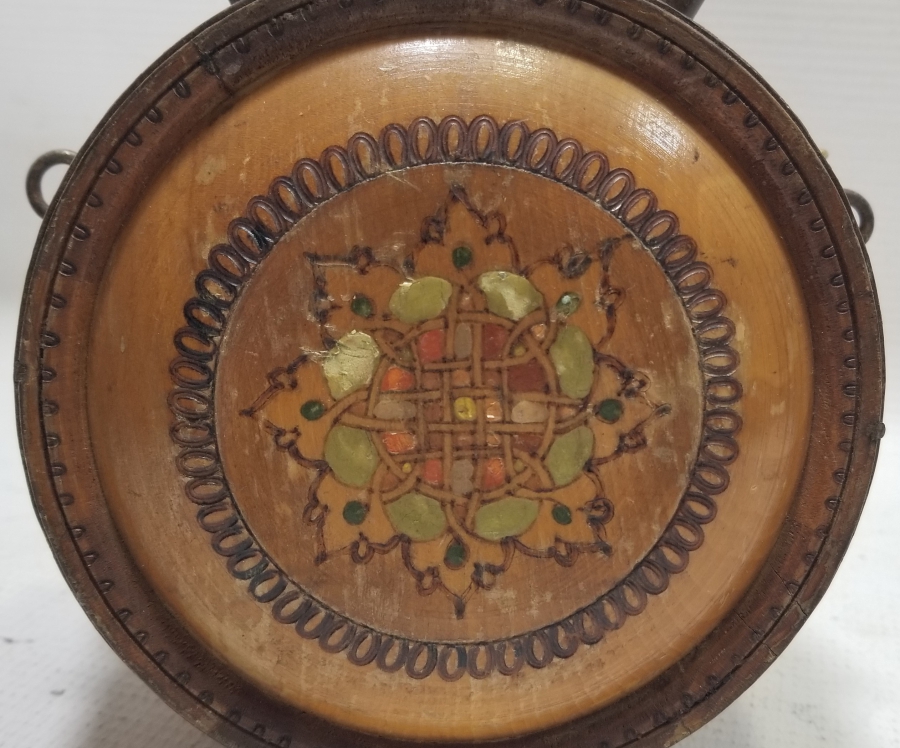 ANTİKA DEKORATİF AHŞAP DEVE MATARASI