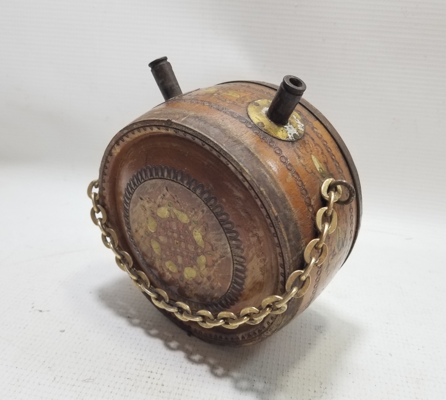 ANTİKA DEKORATİF AHŞAP DEVE MATARASI