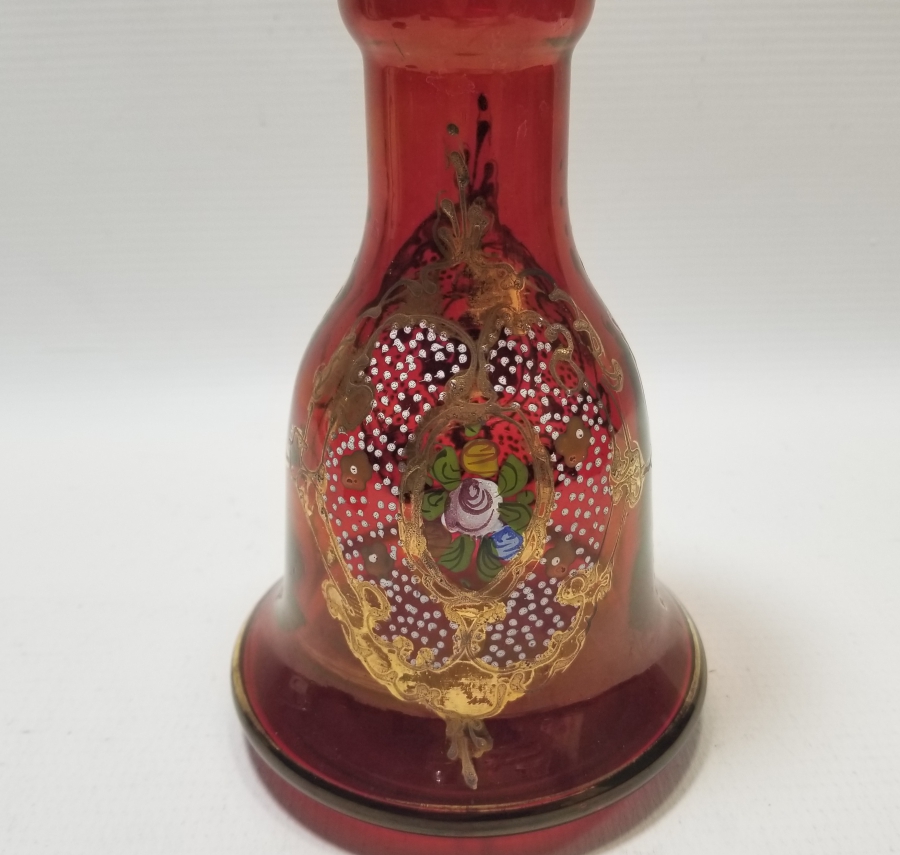 EL BOYAMA VE MİNE İŞÇİLİKLİ ALTIN VARAKLI KOPARMA OSMANLI NARGİLE ŞİŞESİ