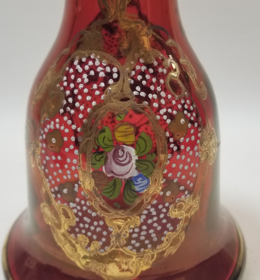 EL BOYAMA VE MİNE İŞÇİLİKLİ ALTIN VARAKLI KOPARMA OSMANLI NARGİLE ŞİŞESİ