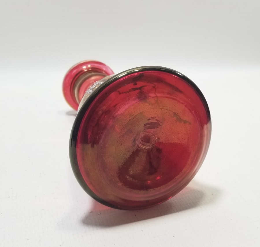 EL BOYAMA VE MİNE İŞÇİLİKLİ ALTIN VARAKLI KOPARMA OSMANLI NARGİLE ŞİŞESİ