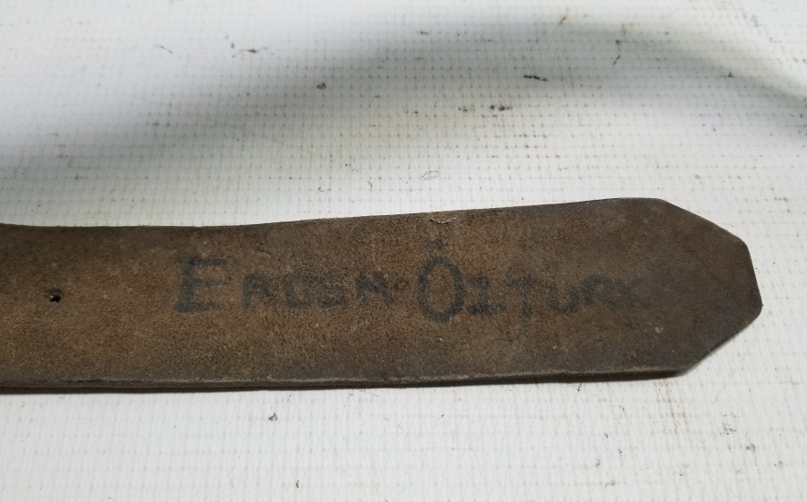 1. DÜNYA SAVAŞI DÖNEMİ ÜZERİ OSMANLICA YAZILI SUBAY KEMERİ