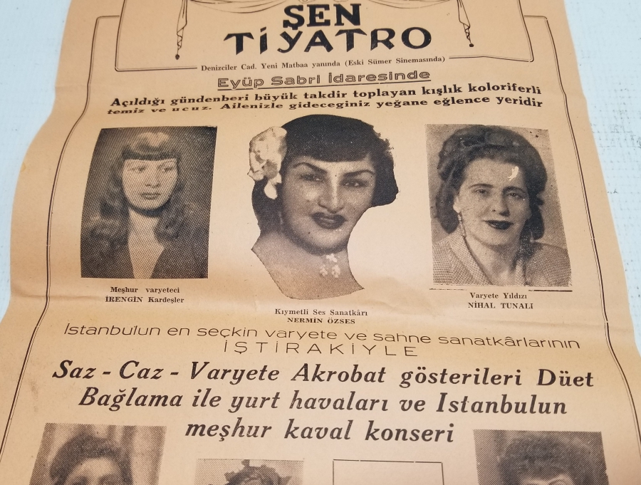 ÇOK NADİR ANTİKA ŞEN TİYATRO AFİŞİ