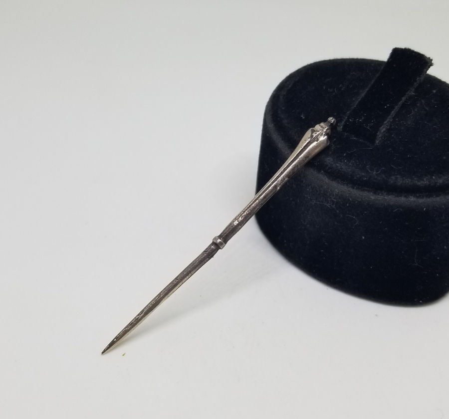 ÜST KISMI LALE FORMUNDA OSMANLI DÖNEMİ GÜMÜŞ İĞNE