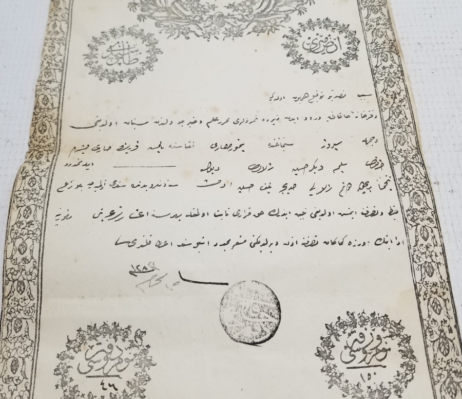 ABDÜLAZİZ HAN DÖNEMİ SARAYDAN VERİLMİŞ EL YAZMA NADİR SENEDİ HAKANİ