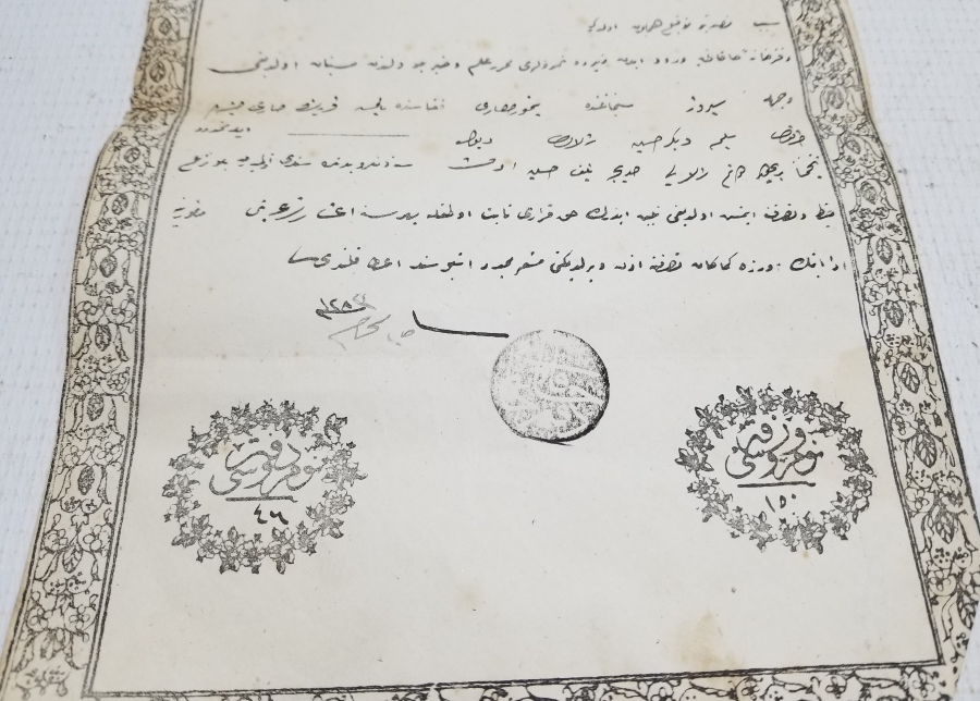 ABDÜLAZİZ HAN DÖNEMİ SARAYDAN VERİLMİŞ EL YAZMA NADİR SENEDİ HAKANİ