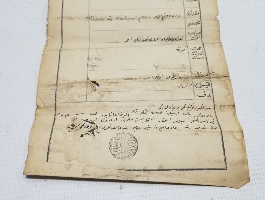 ABDÜLHAMİD HAN DÖNEMİ BÜYÜK BOY SENED-İ HAKANİ