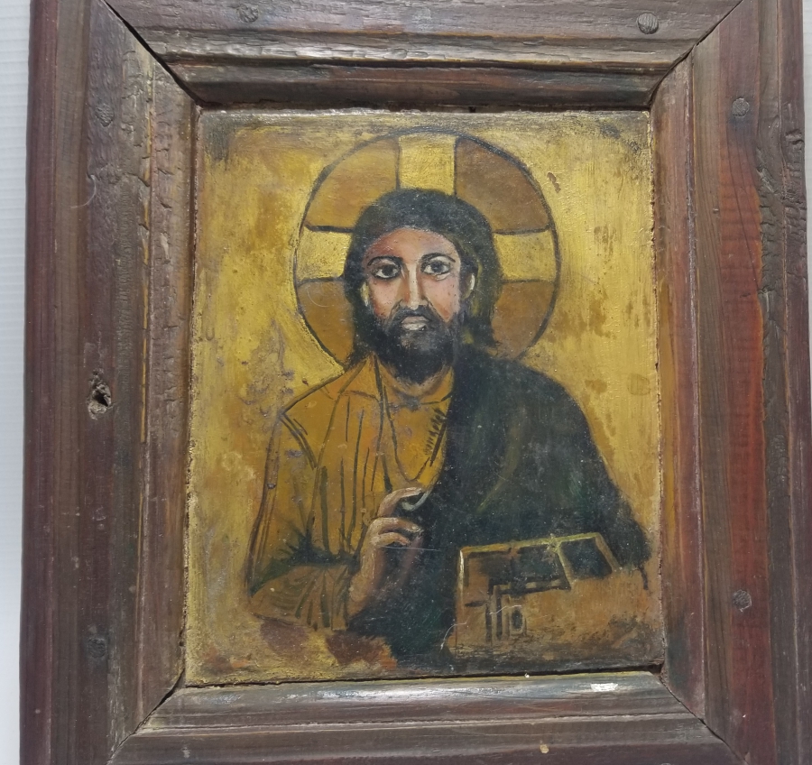 ORİJİNAL ÇERÇEVESİNDE OSMANLI DÖNEMİ EL BOYAMA İSA TABLOSU