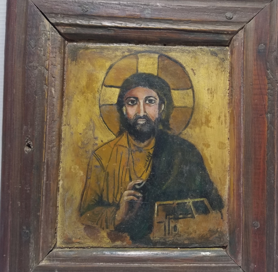 ORİJİNAL ÇERÇEVESİNDE OSMANLI DÖNEMİ EL BOYAMA İSA TABLOSU