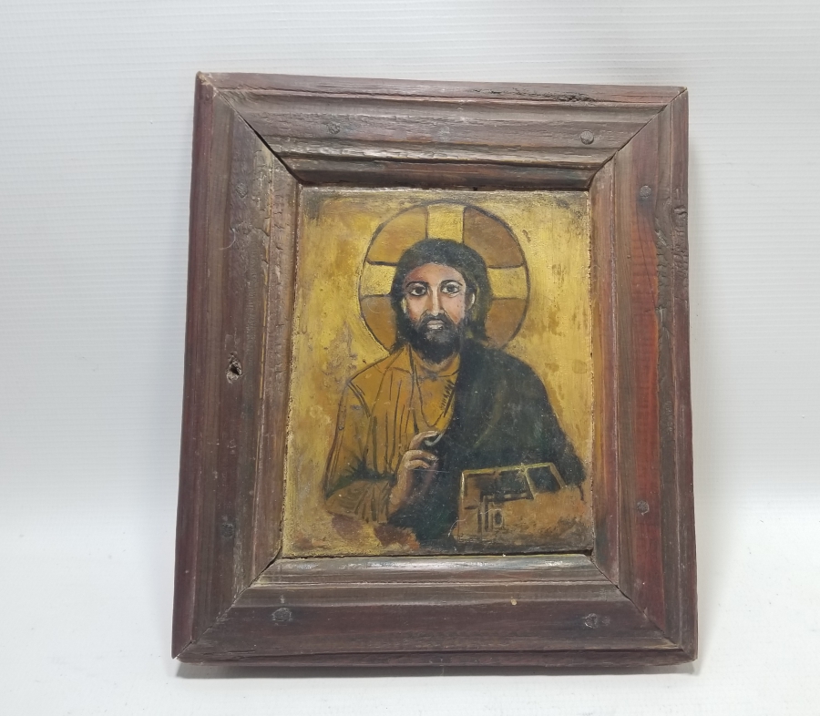 ORİJİNAL ÇERÇEVESİNDE OSMANLI DÖNEMİ EL BOYAMA İSA TABLOSU