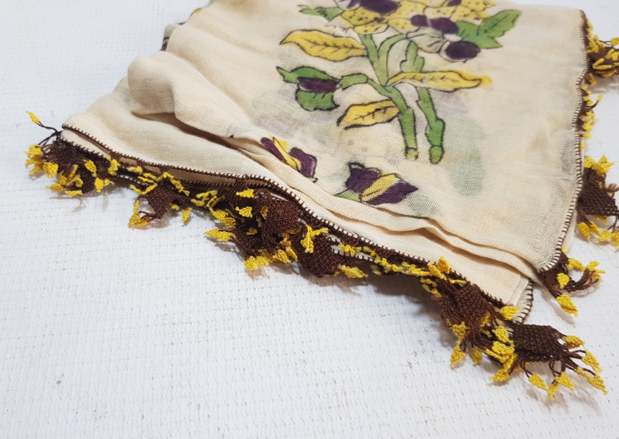 KENARLARI İĞNE OYALI TOKAT BASKISI YAZMA - BAŞBAĞI