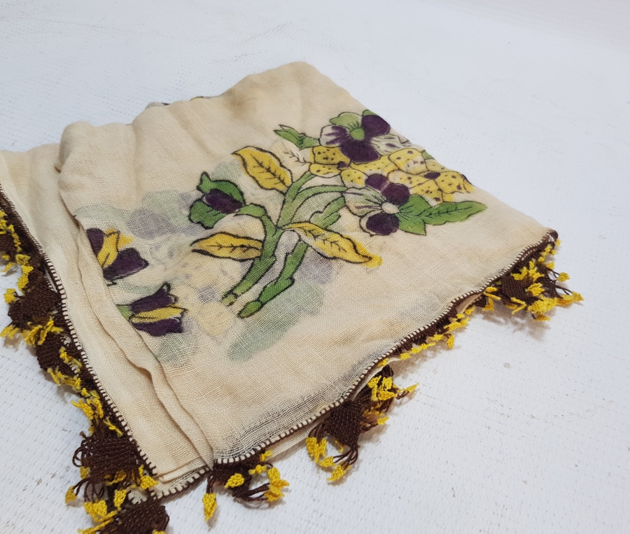 KENARLARI İĞNE OYALI TOKAT BASKISI YAZMA - BAŞBAĞI