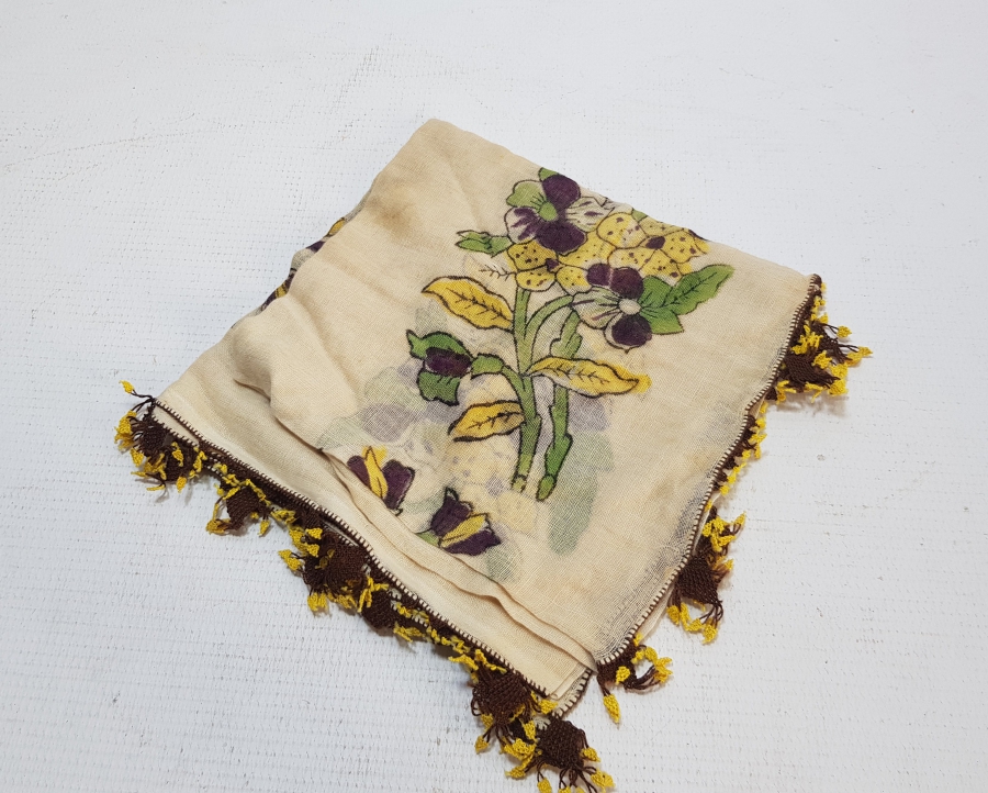 KENARLARI İĞNE OYALI TOKAT BASKISI YAZMA - BAŞBAĞI