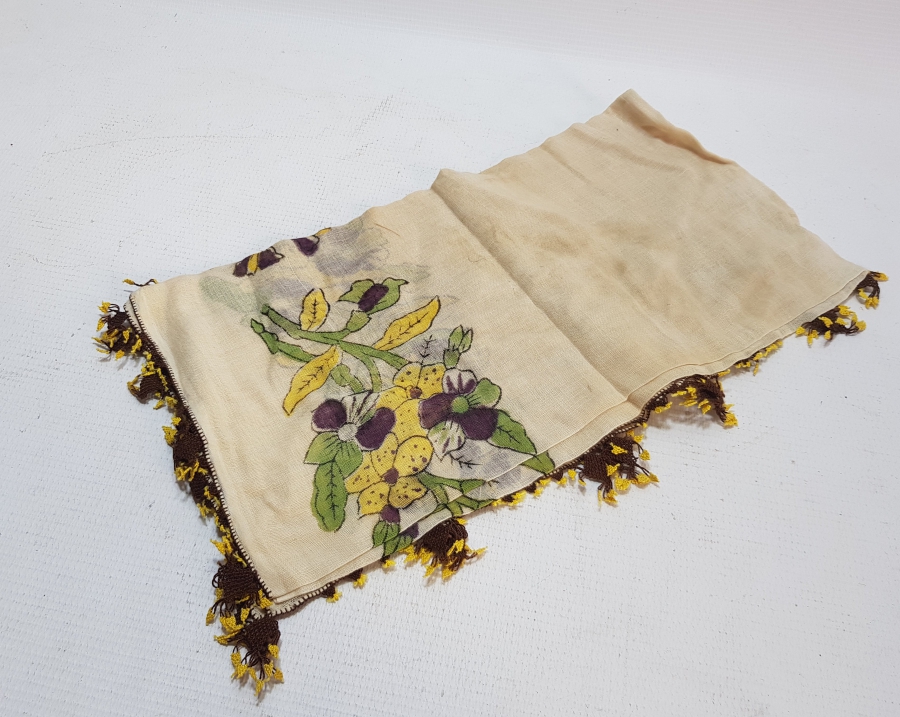 KENARLARI İĞNE OYALI TOKAT BASKISI YAZMA - BAŞBAĞI