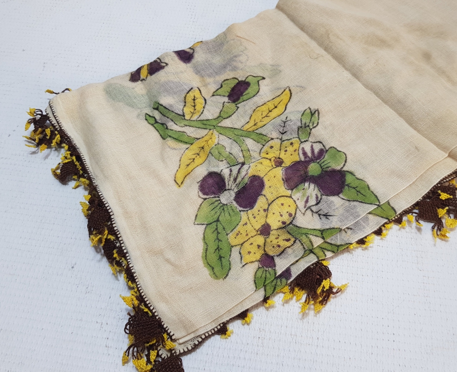 KENARLARI İĞNE OYALI TOKAT BASKISI YAZMA - BAŞBAĞI