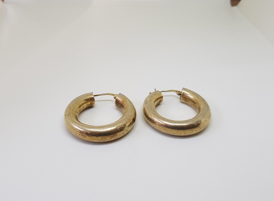 GÜMÜŞ ÜZERİ ALTIN KAPLAMA İŞÇİLİKLİ ÖZEL YAPIM GÜMÜŞ KÜPE