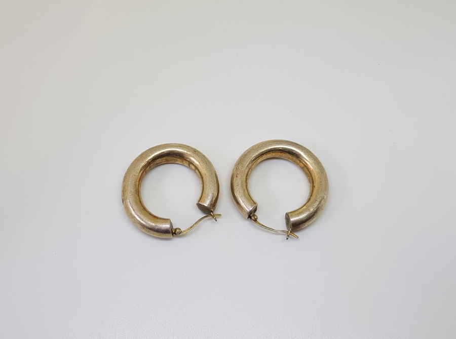 GÜMÜŞ ÜZERİ ALTIN KAPLAMA İŞÇİLİKLİ ÖZEL YAPIM GÜMÜŞ KÜPE