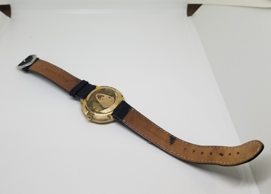 ALTIN KAPLAMA ANTİKA TAKVİMLİ KOL SAATİ